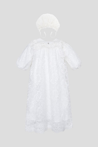 Bell Sleeve Christening/Baptismal Lace Dress