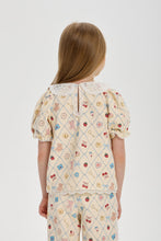 Cargar imagen en el visor de la galería, Lace Collar Printed Blouse