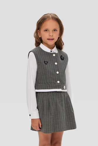 Stripe Vest and Skirt Set