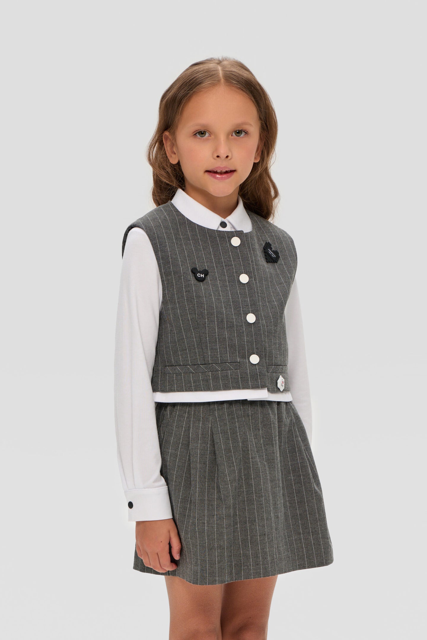 Stripe Vest and Skirt Set