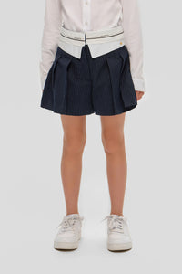 Pleated Stripe Skort