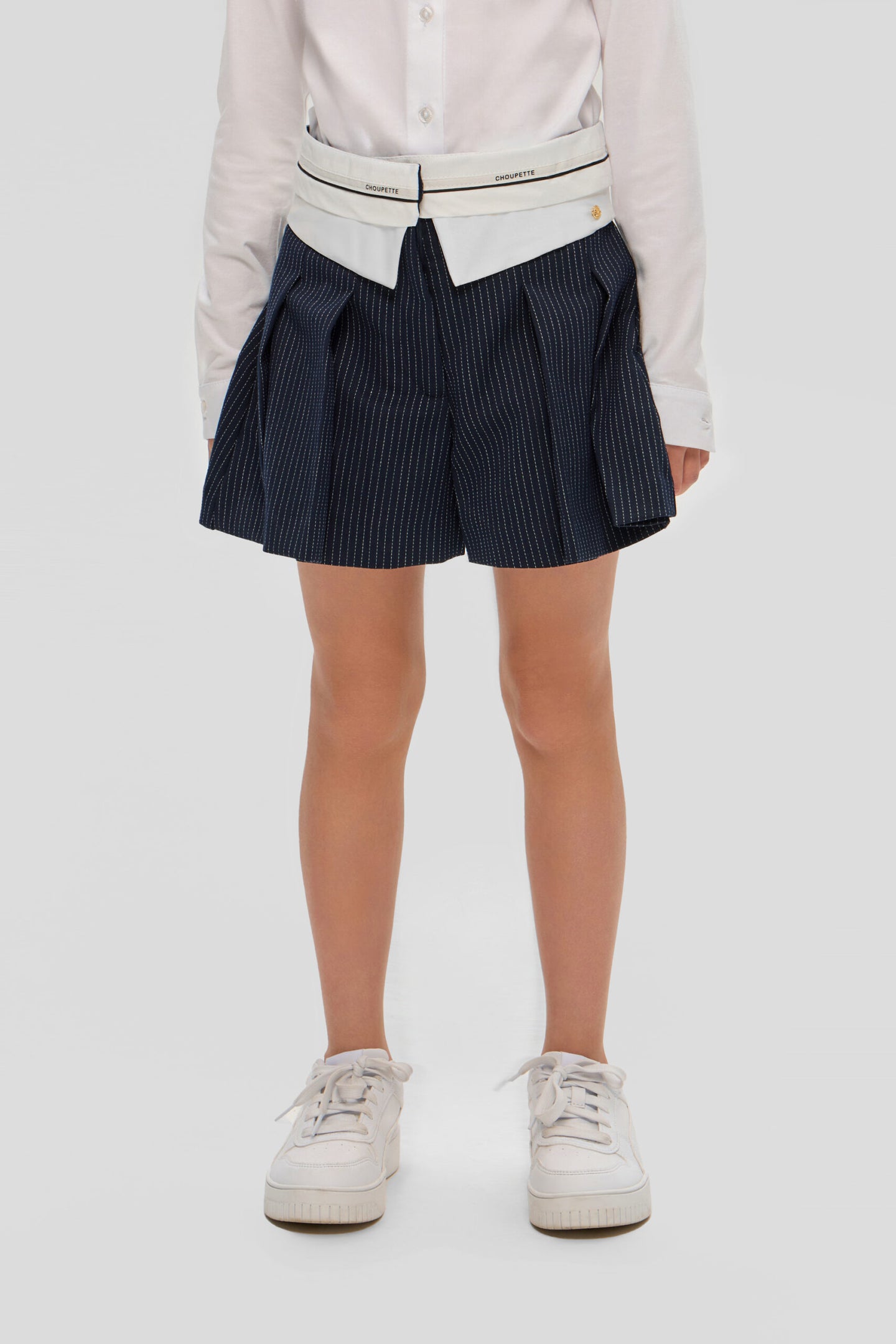 Pleated Stripe Skort