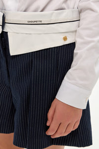 Pleated Stripe Skort