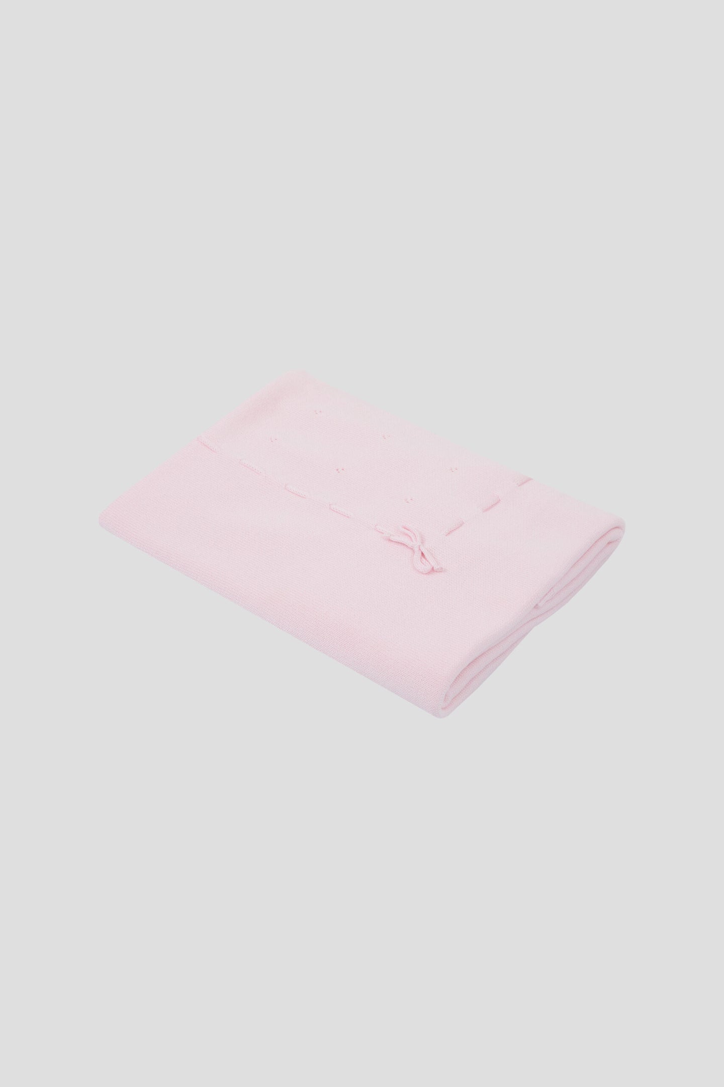 Classic Knit Blanket with Laces, Pink