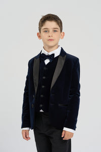 Velvet Tuxedo Blazer, Navy