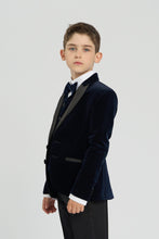 Load image into Gallery viewer, Velvet Tuxedo Blazer, Navy