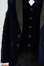Load image into Gallery viewer, Velvet Tuxedo Blazer, Navy