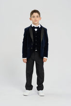 Load image into Gallery viewer, Velvet Tuxedo Blazer, Navy