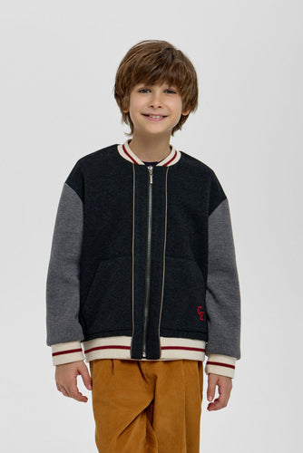 Contrast Sleeves Bomber Jacket