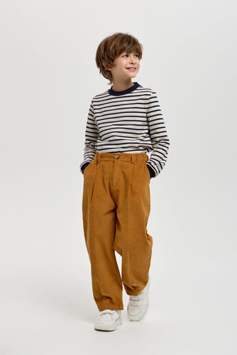 Relaxed Pleated Velvet Pants