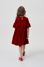 Load image into Gallery viewer, Bow Brooch Velvet Dress