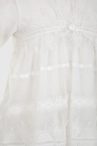 Soft Lace Coverall-Dress, White