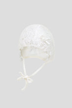 Load image into Gallery viewer, Lace and Bows Overall and Bonnet Set