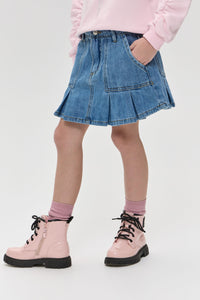 Frill Trim Denim Skirt