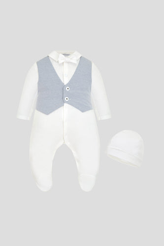 Two-Tone Vest Imitation Overall Set