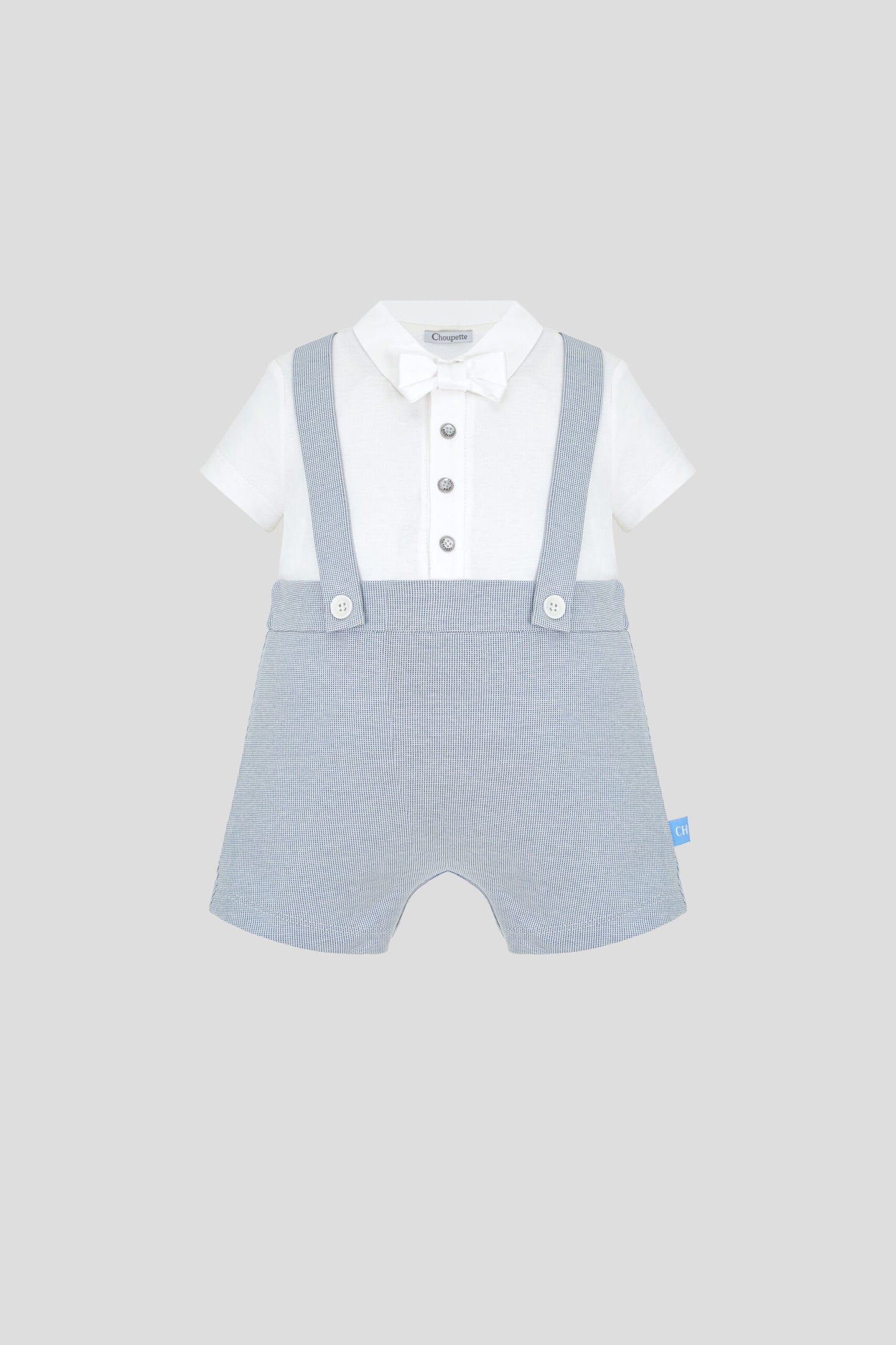 Bow-Tie and Suspenders Attached Romper