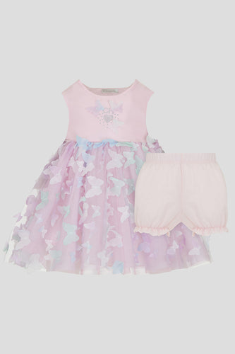 3D Butterflies Dress with Bloomer