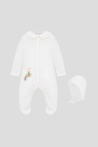 Flower Bouquet Decor Coverall, White