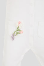 Load image into Gallery viewer, Flower Bouquet Decor Coverall, White