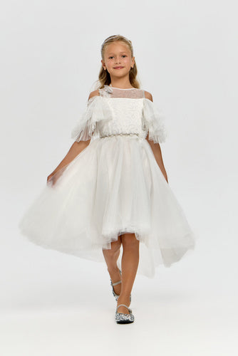 Embellished Belt High-Low Dress