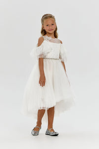 Embellished Belt High-Low Dress