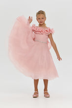 Load image into Gallery viewer, Rosette Collar Organza Dress