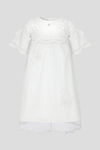 Lace and Tulle Christening Gown with Bonnet