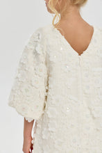 Load image into Gallery viewer, 3D Sequin Flowers Tweed Dress