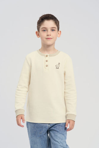 3-Button Long Sleeve Tee