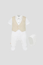 Cargar imagen en el visor de la galería, Linen Vest Attached Tuxedo Coverall with Bonnet