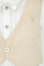 Cargar imagen en el visor de la galería, Linen Vest Attached Tuxedo Coverall with Bonnet