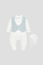 Cargar imagen en el visor de la galería, Stripe Vest Tuxedo-Coverall with Bonnet