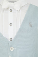 Cargar imagen en el visor de la galería, Stripe Vest Tuxedo-Coverall with Bonnet