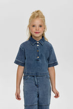 Load image into Gallery viewer, Crop Denim Blouse and Pants Set