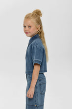 Load image into Gallery viewer, Crop Denim Blouse and Pants Set