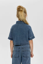 Load image into Gallery viewer, Crop Denim Blouse and Pants Set