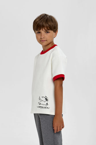 Contrast Neck T-Shirt