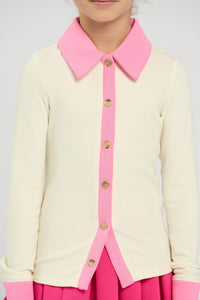 Contrast Collar Blouse