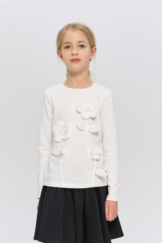 3D Flowers Appliqué Tee