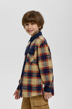 Cargar imagen en el visor de la galería, Denim Collar Checkered Shirt
