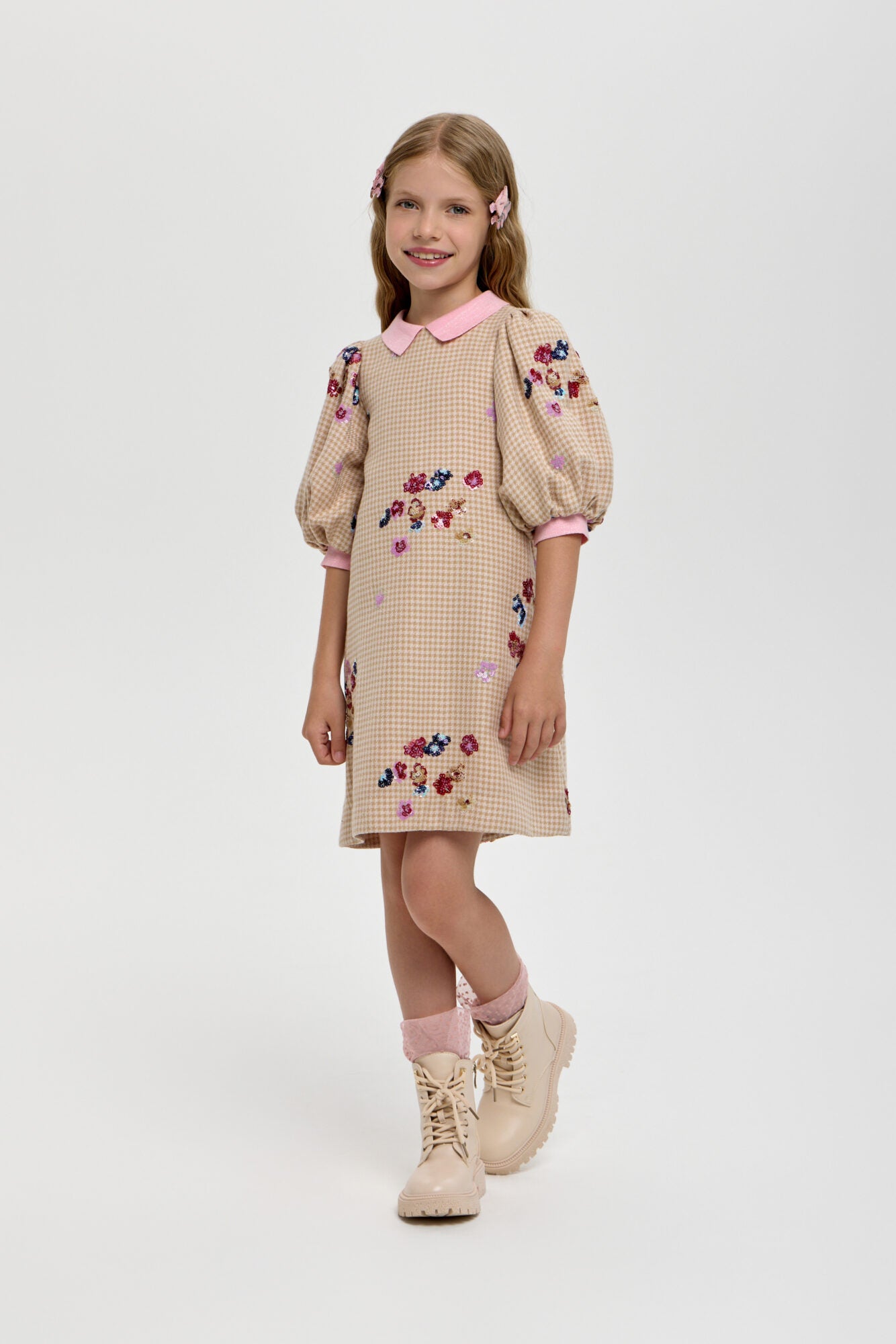 Bell Sleeve Embellished Dress