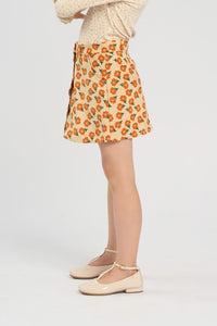 Floral Print Corduroy Skirt