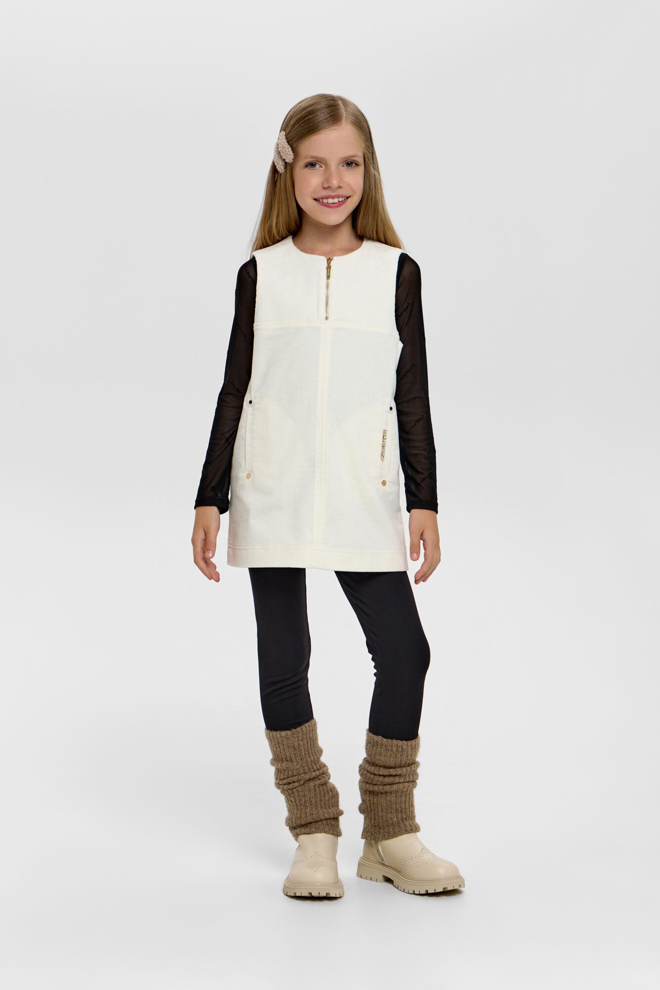 Front Zip Corduroy Dress