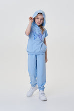 Load image into Gallery viewer, Butterfly Hooded Tee, Light Blue