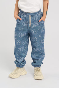 Denim Imitation Tracksuit Set