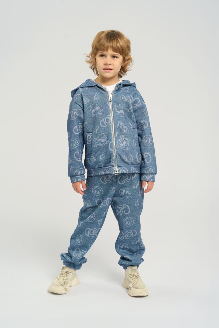 Denim Imitation Tracksuit Set