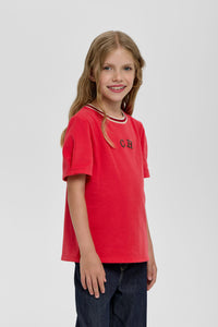 "CH" Ribbed Neck T-Shirt