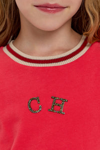 "CH" Ribbed Neck T-Shirt