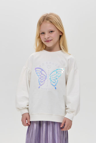 Butterfly Embossed Sweatshirt