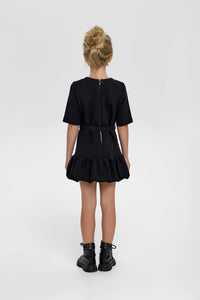 Balloon Skirt Belted Dress
